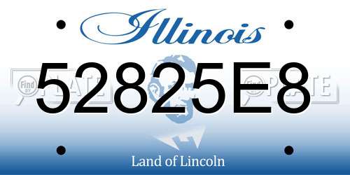 52825E8 Illinois License Plate