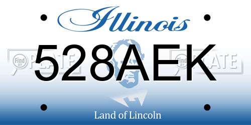 528AEK Illinois License Plate