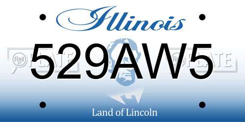 529AW5 Illinois License Plate