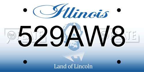 529AW8 Illinois License Plate
