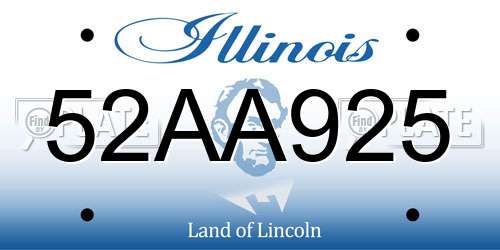 52AA925 Illinois License Plate