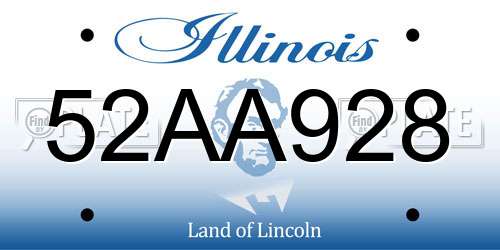 52AA928 Illinois License Plate