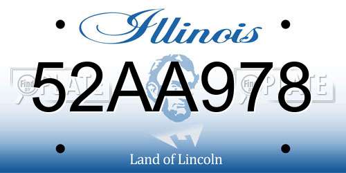 52AA978 Illinois License Plate