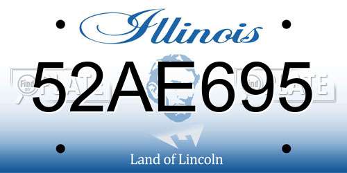 52AE695 Illinois License Plate