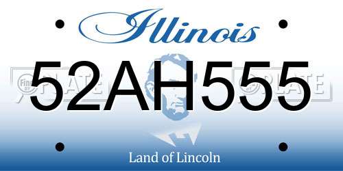 52AH555 Illinois License Plate