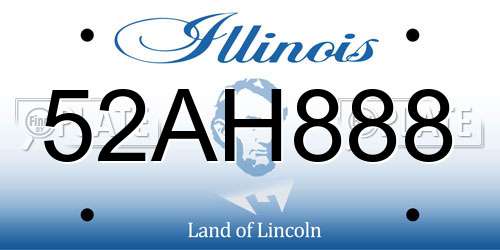 52AH888 Illinois License Plate