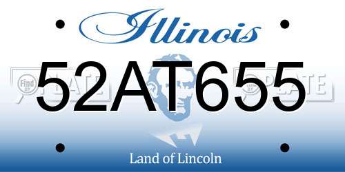 52AT655 Illinois License Plate