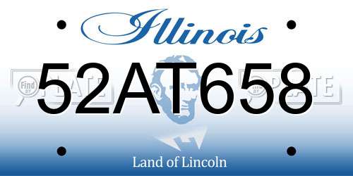 52AT658 Illinois License Plate
