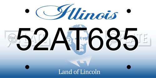 52AT685 Illinois License Plate