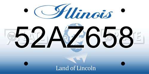 52AZ658 Illinois License Plate