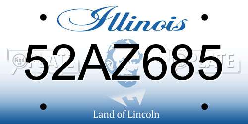 52AZ685 Illinois License Plate