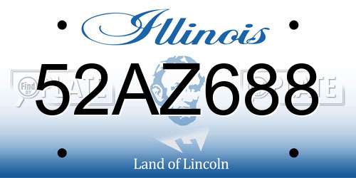 52AZ688 Illinois License Plate