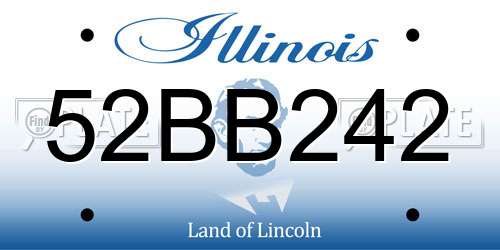 52BB242 Illinois License Plate