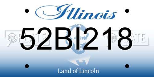 52BI218 Illinois License Plate