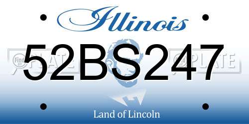 52BS247 Illinois License Plate