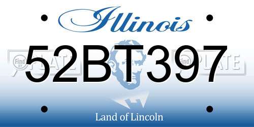52BT397 Illinois License Plate