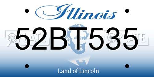 52BT535 Illinois License Plate