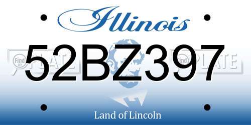 52BZ397 Illinois License Plate