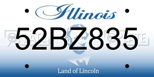 52BZ835 Illinois License Plate