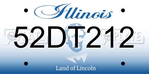 52DT212 Illinois License Plate