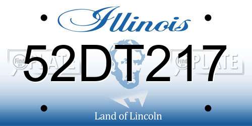 52DT217 Illinois License Plate