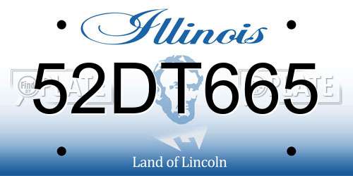 52DT665 Illinois License Plate