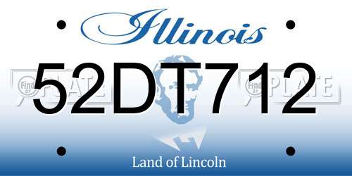52DT712 Illinois License Plate