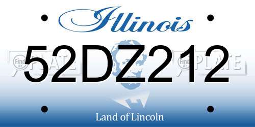 52DZ212 Illinois License Plate