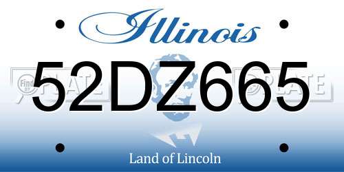 52DZ665 Illinois License Plate