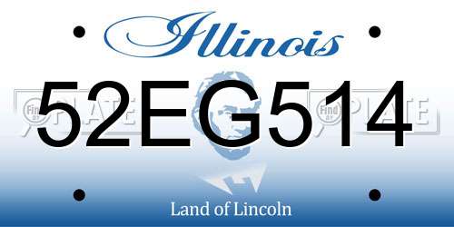 52EG514 Illinois License Plate
