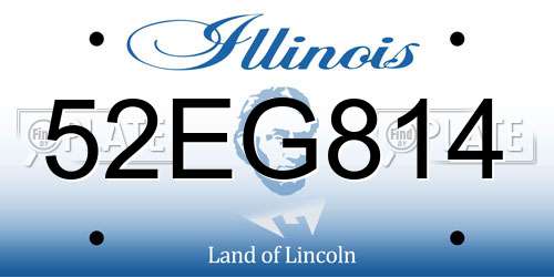 52EG814 Illinois License Plate