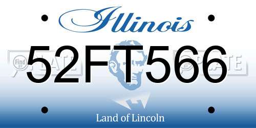 52FT566 Illinois License Plate