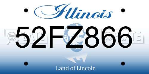 52FZ866 Illinois License Plate