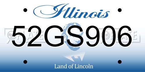 52GS906 Illinois License Plate