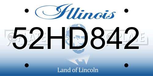 52HD842 Illinois License Plate