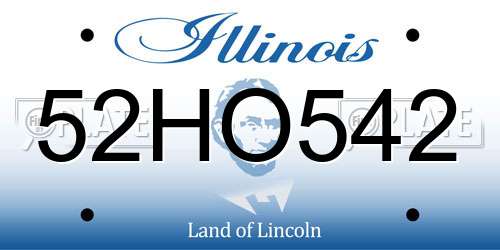 52HO542 Illinois License Plate