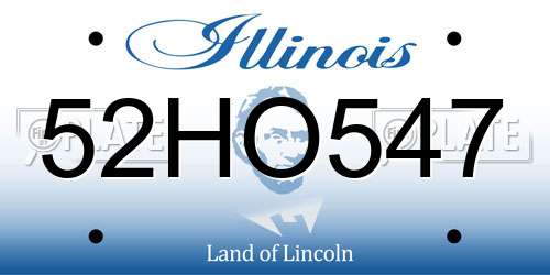 52HO547 Illinois License Plate