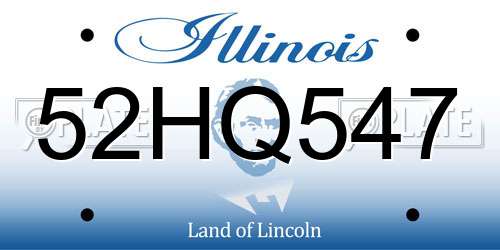 52HQ547 Illinois License Plate
