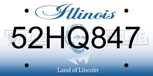52HQ847 Illinois License Plate