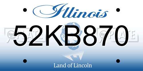 52KB870 Illinois License Plate