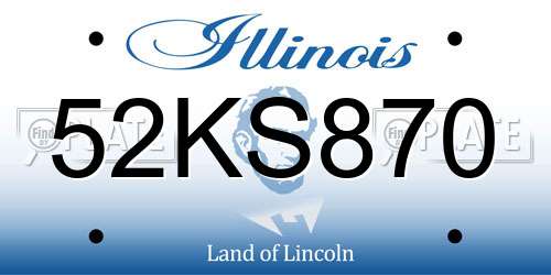 52KS870 Illinois License Plate