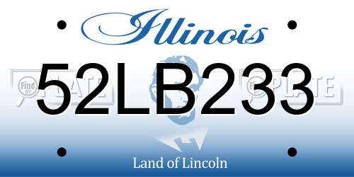 52LB233 Illinois License Plate
