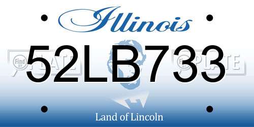 52LB733 Illinois License Plate