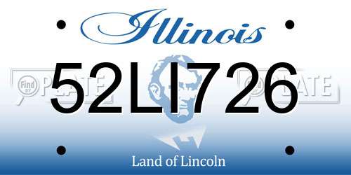 52LI726 Illinois License Plate
