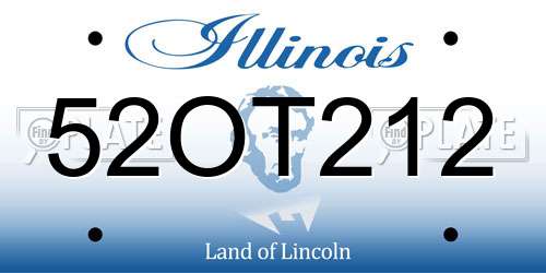 52OT212 Illinois License Plate