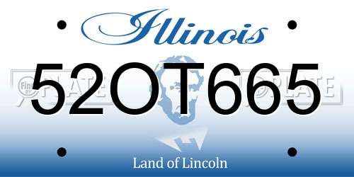 52OT665 Illinois License Plate
