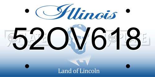 52OV618 Illinois License Plate