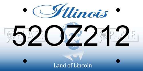 52OZ212 Illinois License Plate