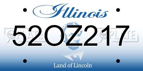 52OZ217 Illinois License Plate