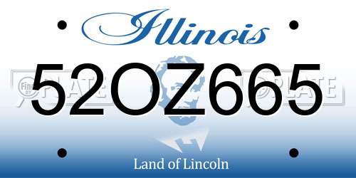 52OZ665 Illinois License Plate